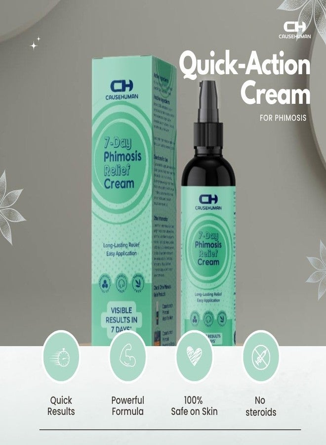 Cause Human 7-Day Phimosis Cream | Steroid-Free Treatment for Fast Relief at Home | Visible Results in 7 Days* | 3.16 fl oz (90g) | No Irritation | No Steroids (7 Day Phimosis Relief Cream) - Image 5